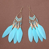 HANJIBohemian Feather EarringsAccessoryBohemian Feather Earrings