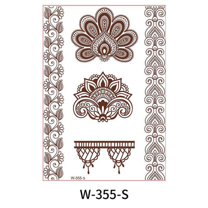 Reddish-Brown 3D Waterproof Henna Tattoo Sticker Collection (4)