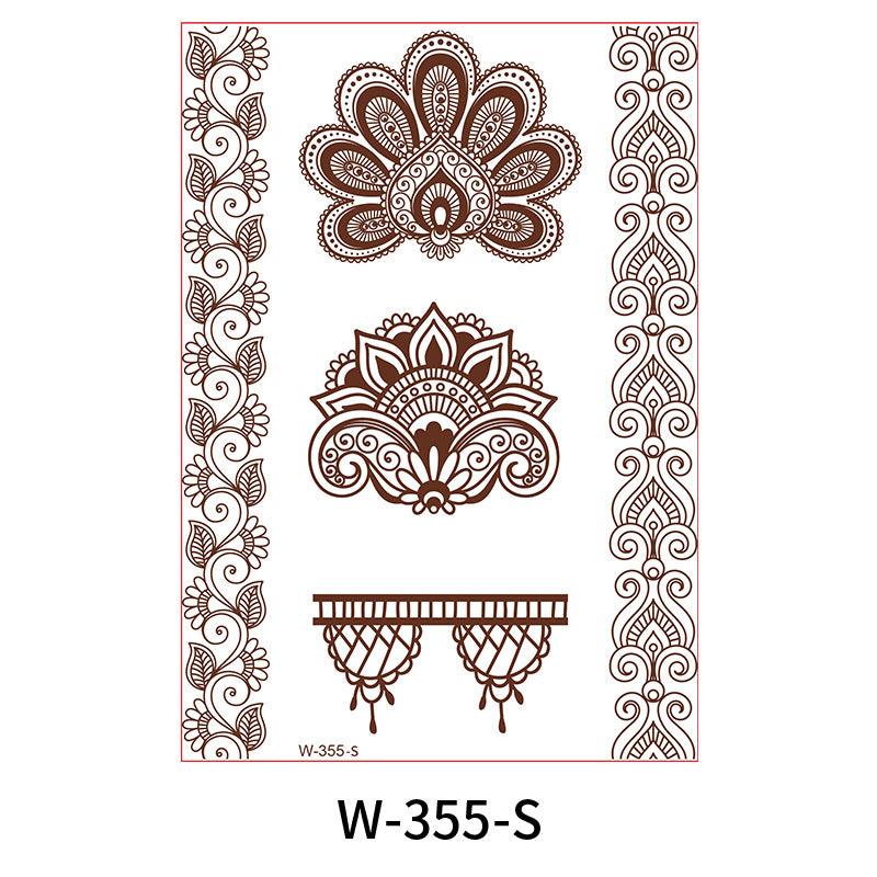Reddish-Brown 3D Waterproof Henna Tattoo Sticker Collection (4)
