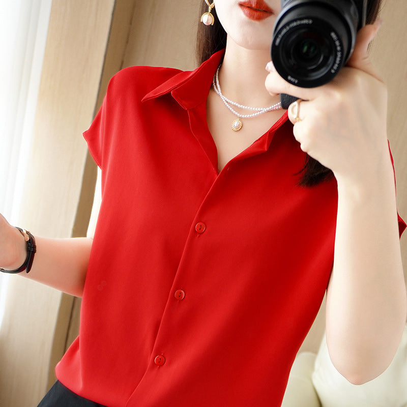 New High-End Short Sleeve Blouse