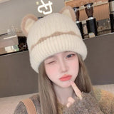 HANJIVersatile Cute Cat Ears Fashion Warm Knit HatAccessoryVersatile Cute Cat Ears Fashion Warm Knit Hat