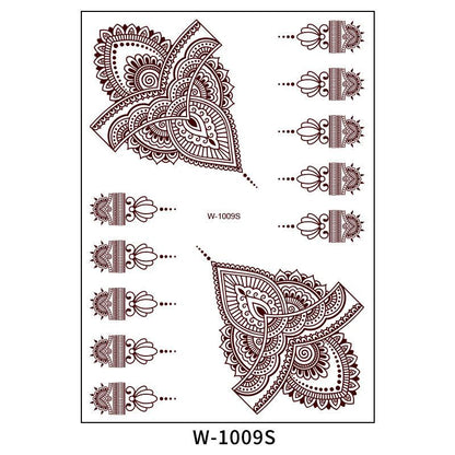 Reddish-Brown 3D Waterproof Henna Tattoo Sticker Collection (7)