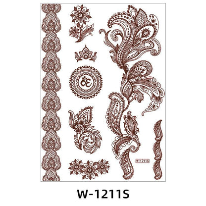 Reddish-Brown 3D Waterproof Henna Tattoo Sticker Collection (8)