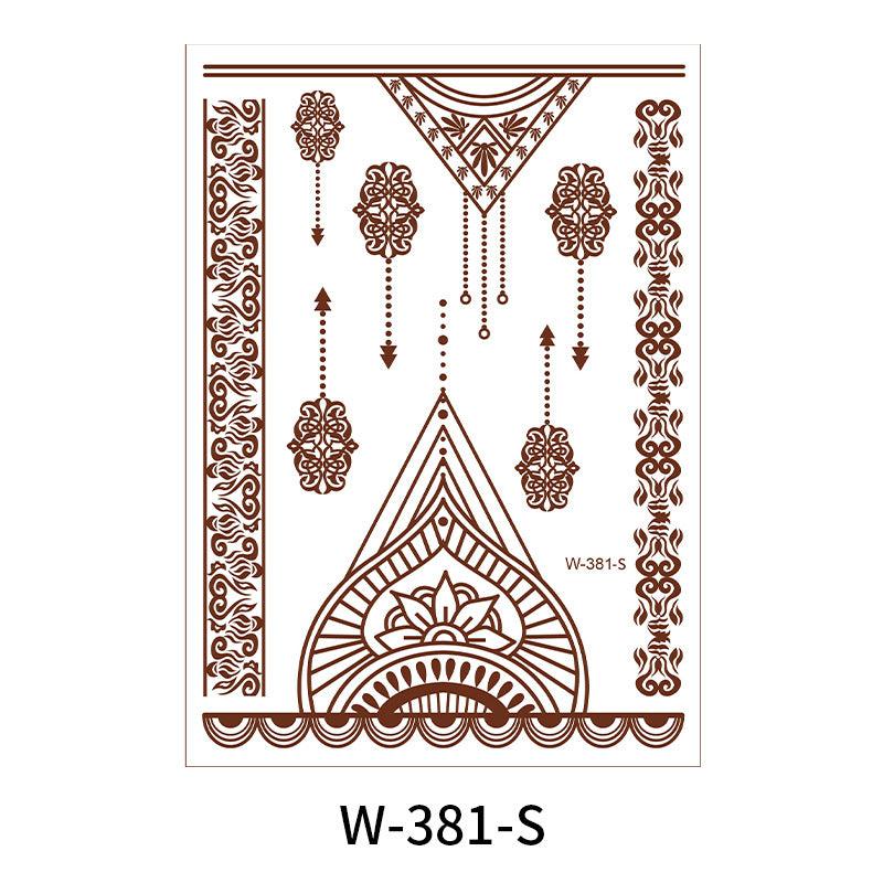 Reddish-Brown 3D Waterproof Henna Tattoo Sticker Collection (4)