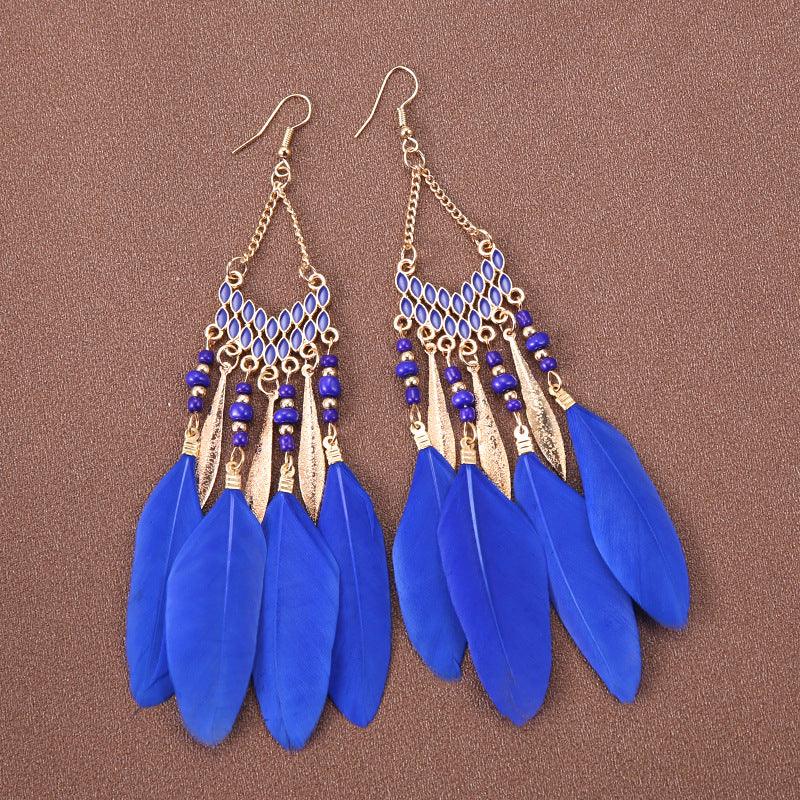 HANJIBohemian Feather EarringsAccessoryBohemian Feather Earrings