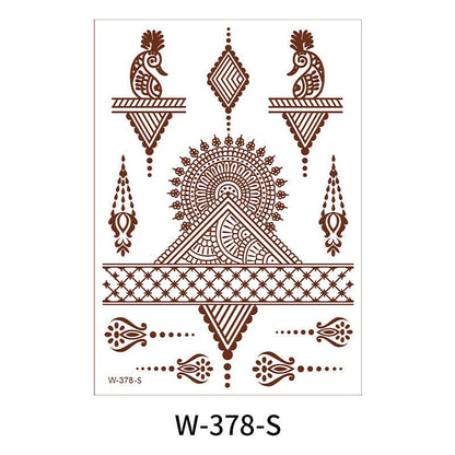 Reddish-Brown 3D Waterproof Henna Tattoo Sticker Collection (4)