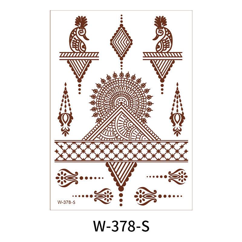 Reddish-Brown 3D Waterproof Henna Tattoo Sticker Collection (4)