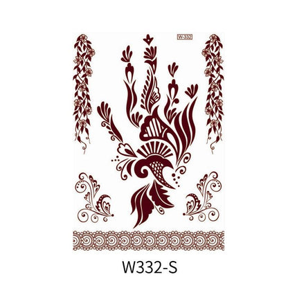 Reddish-Brown 3D Waterproof Henna Tattoo Sticker Collection (2)