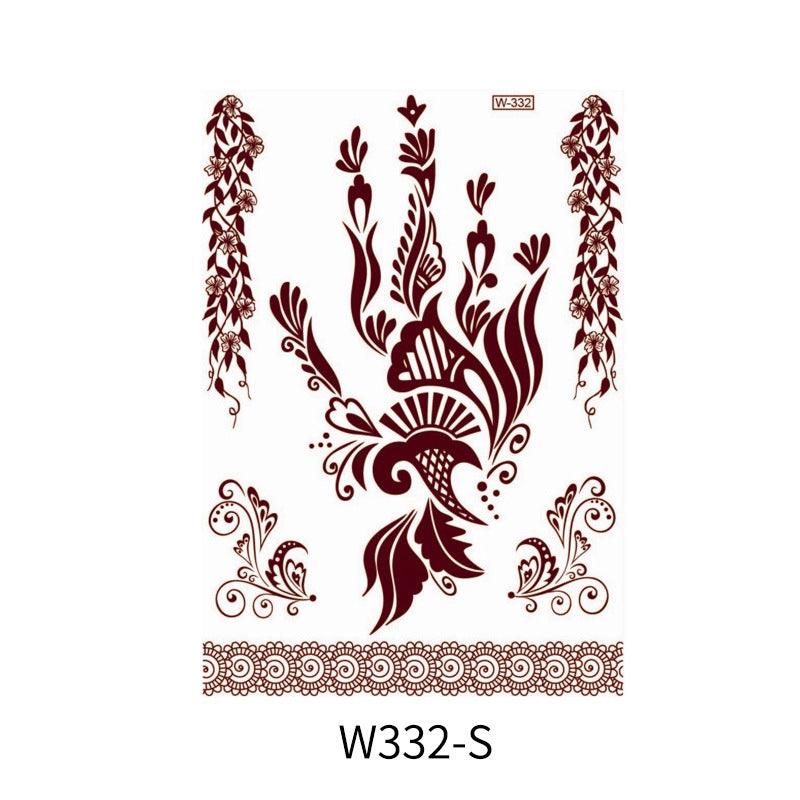 Reddish-Brown 3D Waterproof Henna Tattoo Sticker Collection (2)