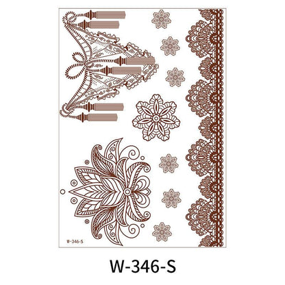 Reddish-Brown 3D Waterproof Henna Tattoo Sticker Collection (3)