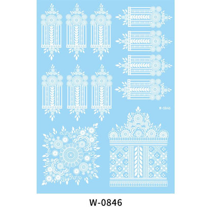 HANJIWhite Lace 3D Waterproof Henna Tattoo Sticker Collection (1)AccessoryWhite Lace 3D Waterproof Henna Tattoo Sticker Collection (1)