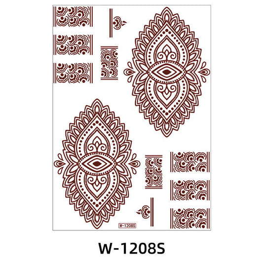 Reddish-Brown 3D Waterproof Henna Tattoo Sticker Collection (8)