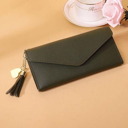 New Ladies Tassel Pendant Long Wallet