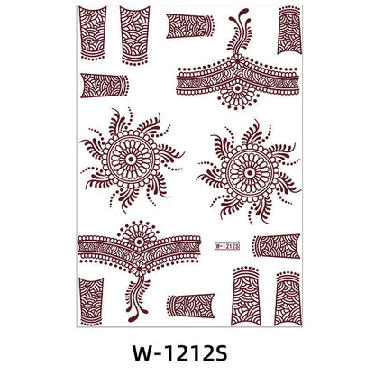 Reddish-Brown 3D Waterproof Henna Tattoo Sticker Collection (8)