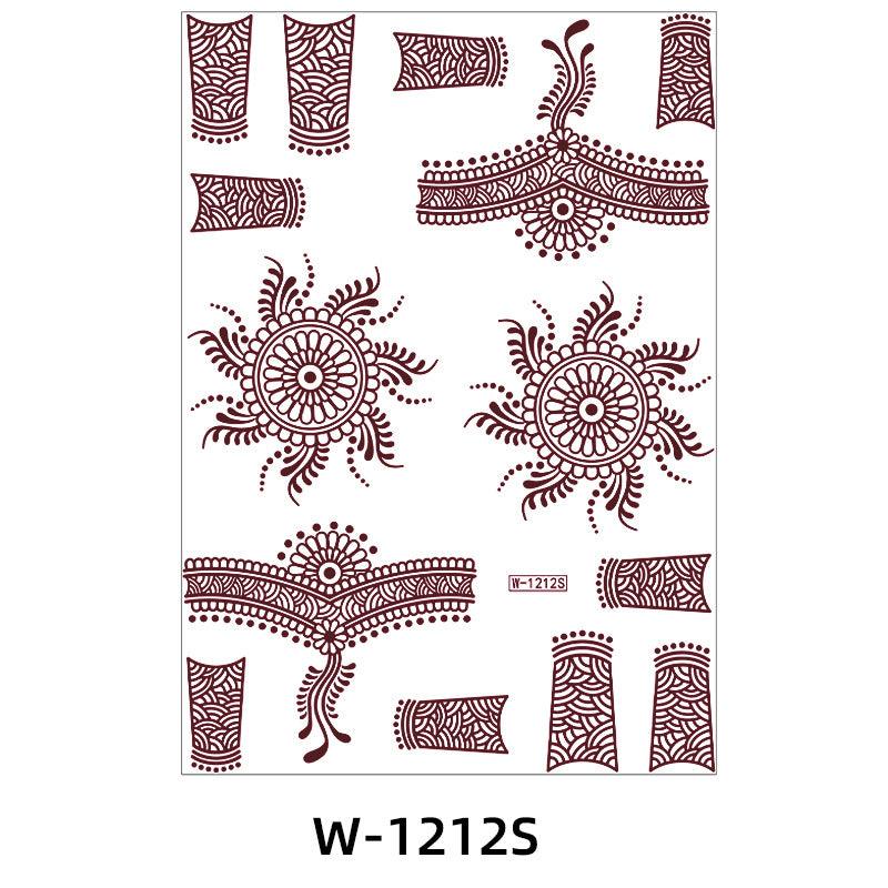 Reddish-Brown 3D Waterproof Henna Tattoo Sticker Collection (8)