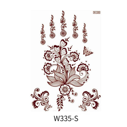 Reddish-Brown 3D Waterproof Henna Tattoo Sticker Collection (2)