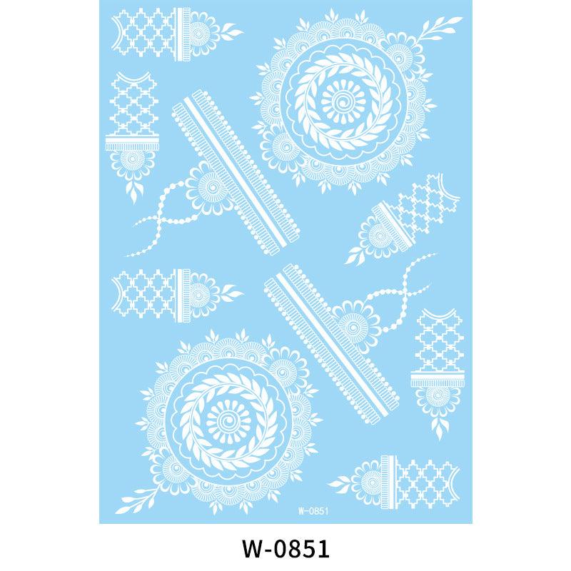 HANJIWhite Lace 3D Waterproof Henna Tattoo Sticker Collection (1)AccessoryWhite Lace 3D Waterproof Henna Tattoo Sticker Collection (1)