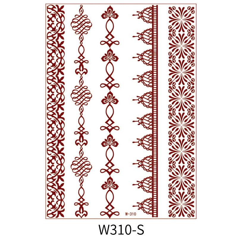 Reddish-Brown 3D Waterproof Henna Tattoo Sticker Collection (1)
