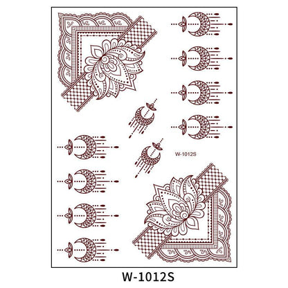 Reddish-Brown 3D Waterproof Henna Tattoo Sticker Collection (7)