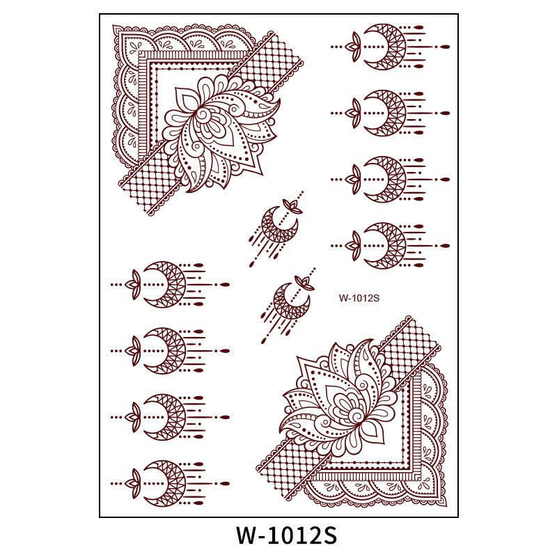 Reddish-Brown 3D Waterproof Henna Tattoo Sticker Collection (7)