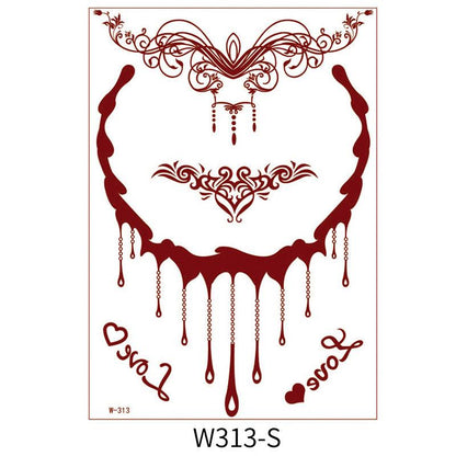 Reddish-Brown 3D Waterproof Henna Tattoo Sticker Collection (2)
