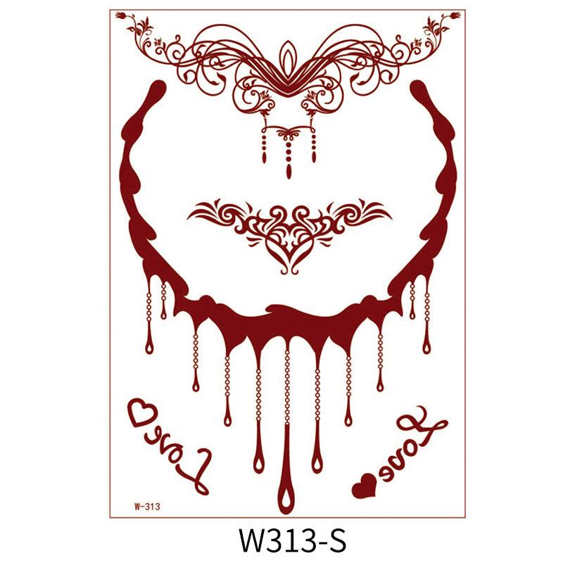 Reddish-Brown 3D Waterproof Henna Tattoo Sticker Collection (2)