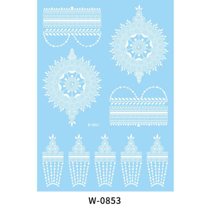HANJIWhite Lace 3D Waterproof Henna Tattoo Sticker Collection (1)AccessoryWhite Lace 3D Waterproof Henna Tattoo Sticker Collection (1)