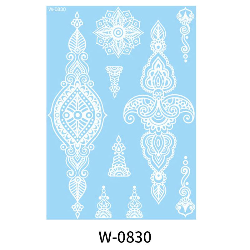 HANJIWhite Lace 3D Waterproof Henna Tattoo Sticker Collection (2)AccessoryWhite Lace 3D Waterproof Henna Tattoo Sticker Collection (2)