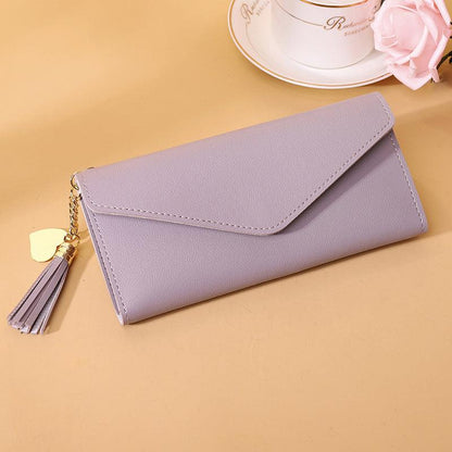 New Ladies Tassel Pendant Long Wallet