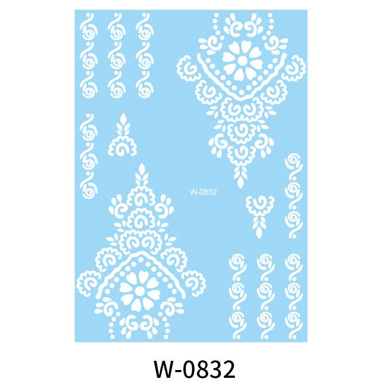 HANJIWhite Lace 3D Waterproof Henna Tattoo Sticker Collection (2)AccessoryWhite Lace 3D Waterproof Henna Tattoo Sticker Collection (2)