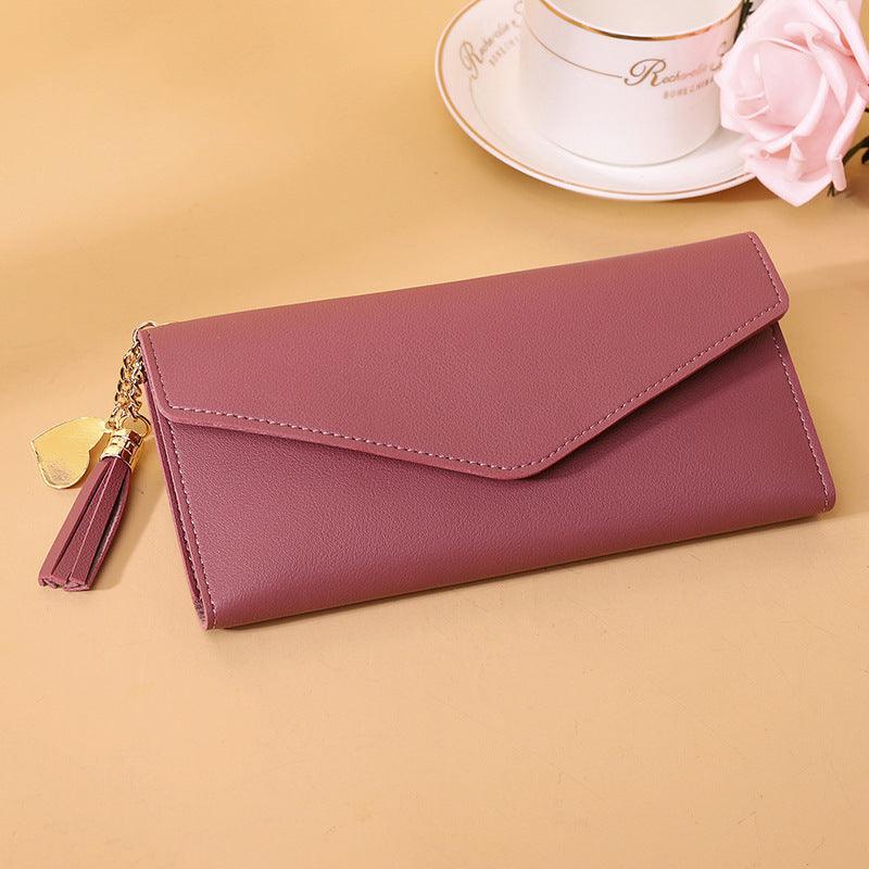 New Ladies Tassel Pendant Long Wallet