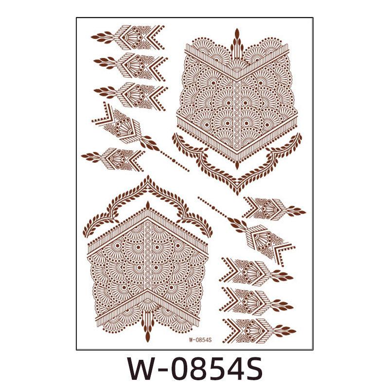 Reddish-Brown 3D Waterproof Henna Tattoo Sticker Collection (7)