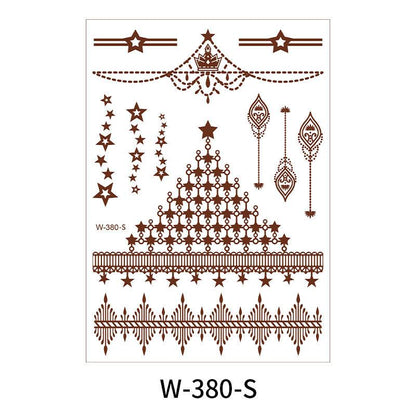 Reddish-Brown 3D Waterproof Henna Tattoo Sticker Collection (4)