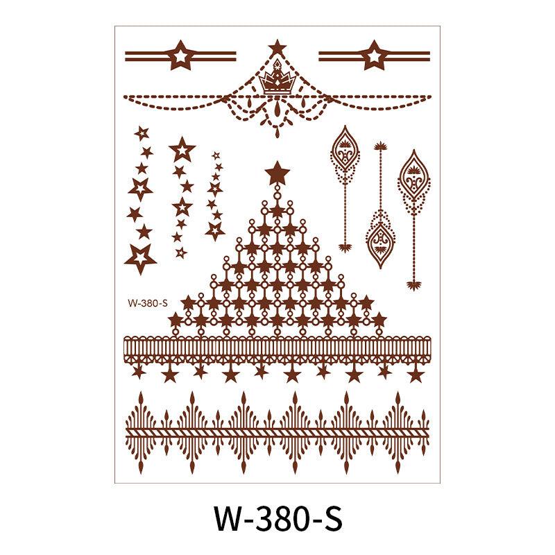 Reddish-Brown 3D Waterproof Henna Tattoo Sticker Collection (4)