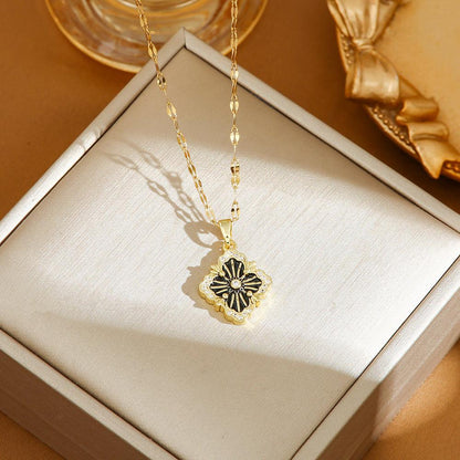 HANJIBlack-Edged Light Luxury High-End NecklaceAccessoryBlack-Edged Light Luxury High-End Necklace
