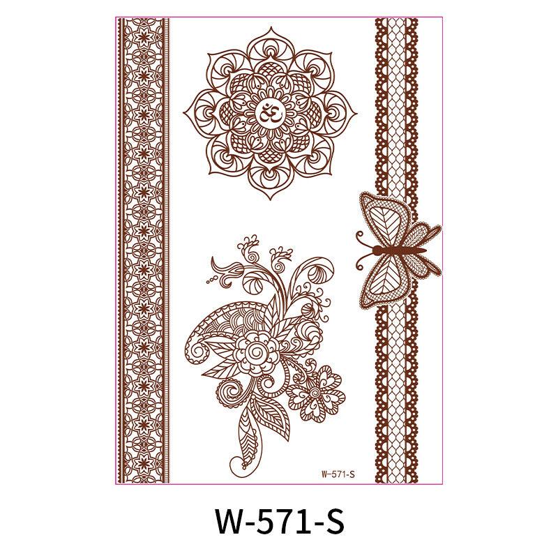 Reddish-Brown 3D Waterproof Henna Tattoo Sticker Collection (5)