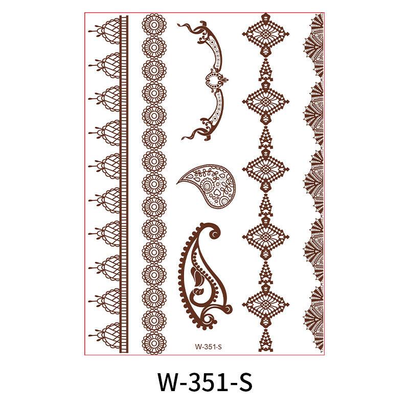 Reddish-Brown 3D Waterproof Henna Tattoo Sticker Collection (4)