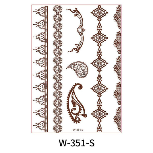 Reddish-Brown 3D Waterproof Henna Tattoo Sticker Collection (4)