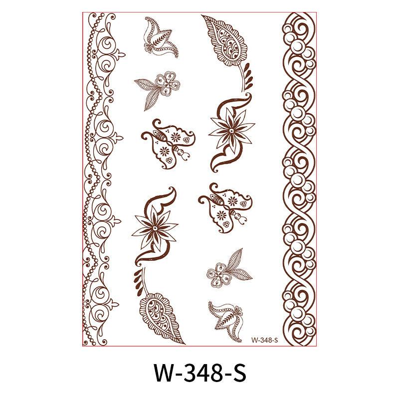 Reddish-Brown 3D Waterproof Henna Tattoo Sticker Collection (3)