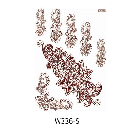 Reddish-Brown 3D Waterproof Henna Tattoo Sticker Collection (2)