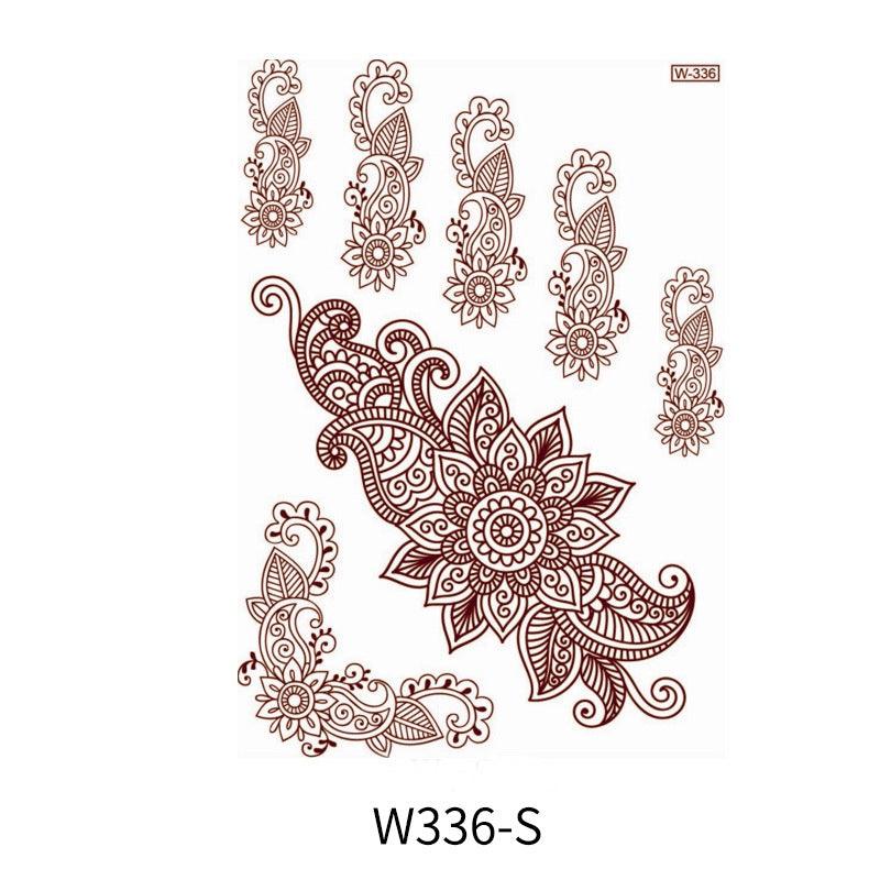 Reddish-Brown 3D Waterproof Henna Tattoo Sticker Collection (2)