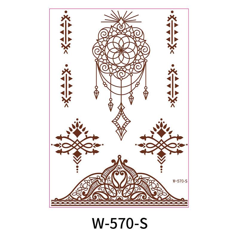 Reddish-Brown 3D Waterproof Henna Tattoo Sticker Collection (5)