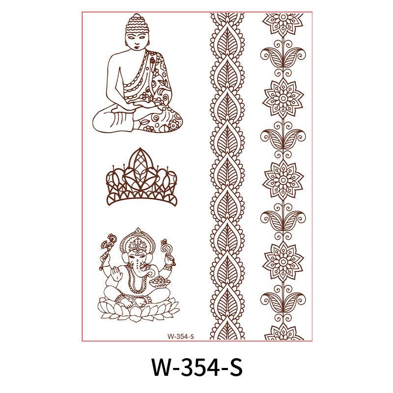 Reddish-Brown 3D Waterproof Henna Tattoo Sticker Collection (4)