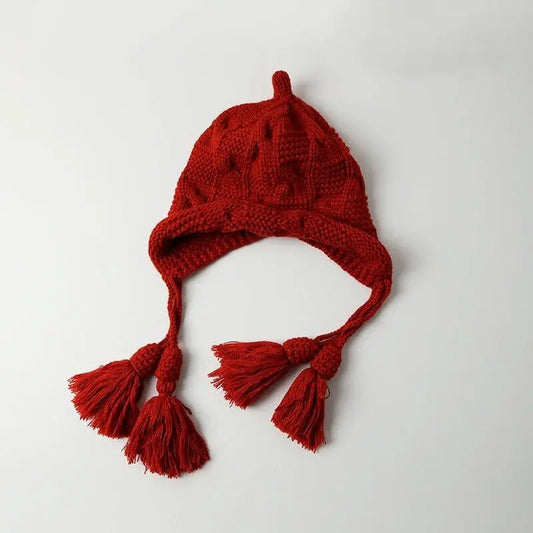 HANJIWarm Wool Tassel Pullover HatAccessoryWarm Wool Tassel Pullover Hat