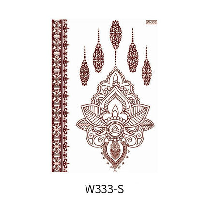 Reddish-Brown 3D Waterproof Henna Tattoo Sticker Collection (2)