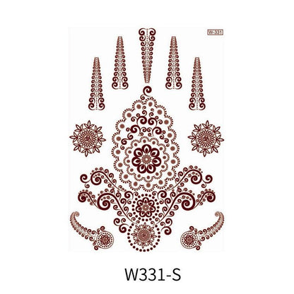 Reddish-Brown 3D Waterproof Henna Tattoo Sticker Collection (2)
