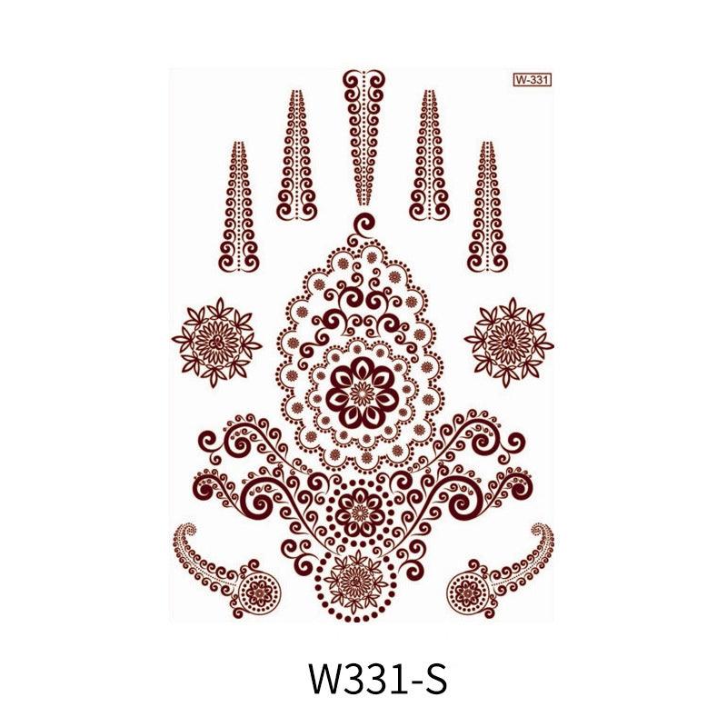 Reddish-Brown 3D Waterproof Henna Tattoo Sticker Collection (2)