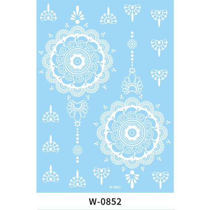 HANJIWhite Lace 3D Waterproof Henna Tattoo Sticker Collection (1)AccessoryWhite Lace 3D Waterproof Henna Tattoo Sticker Collection (1)
