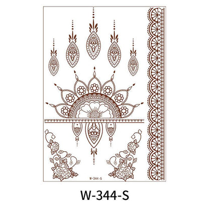 Reddish-Brown 3D Waterproof Henna Tattoo Sticker Collection (3)