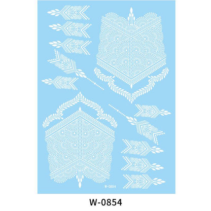 HANJIWhite Lace 3D Waterproof Henna Tattoo Sticker Collection (1)AccessoryWhite Lace 3D Waterproof Henna Tattoo Sticker Collection (1)